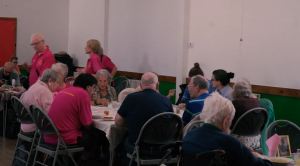 Guests sat at the dining tables